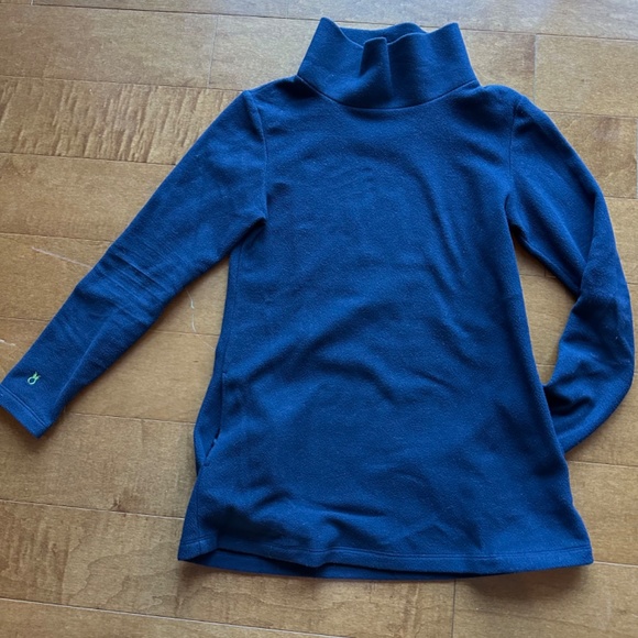 Dudley Stephens Cobble Hill navy vello fleece turtleneck - small - Picture 2 of 2